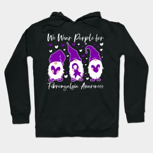 Fibromyalgia Awareness We Wear Purple for Fibromyalgia Gnome Hoodie